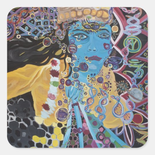 クリシュナステッカー –  スクエアシール (正面)