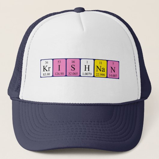 クリシュナン周期表名hat キャップ (正面)