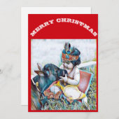 クリシュナ卿と牛がメリークリスマスを願う シーズンカード (正面/裏面)