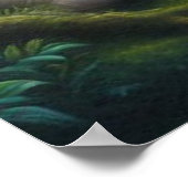 クリシュナ遊のフルートUnder Kadamba Tree ポスター (角)