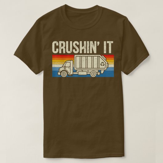 クリシンItごみトラックごみ収集機リサイクル Tシャツ (デザイン正面)