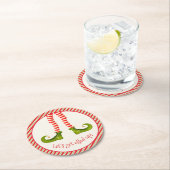 クリスおもしろいすてきマス小妖精や小人レッグホリデイ ラウンドペーパーコースター (インサイチュ)