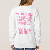 クリスおもしろいチャンショッピング引用文。マゼンタ スウェットシャツ (裏面)