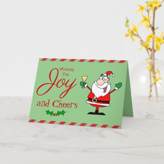 クリスおもしろいマスカクテルサンタマティーニジョモダンイ カード (黄色い花)