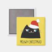 クリスおもしろいマスキャットブラック マグネット (正面/裏面)