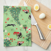 クリスおもしろいマスツリー猫 キッチンタオル (四つ折り)