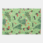 クリスおもしろいマスツリー猫 キッチンタオル (横)