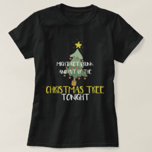 クリスおもしろいマスツリー飲を作り出すかもしれない Tシャツ