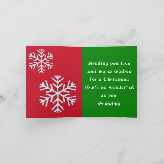 クリスおもしろいマスパーソナライズされた小妖精や小人写真 シーズンカード (内部)