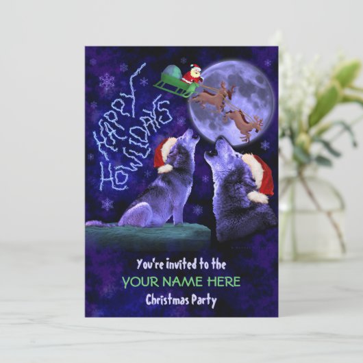 クリスおもしろいマスパーティー醜いセーターウルフプン 招待状 (スタンド正面)