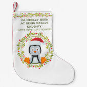 クリスおもしろいマスペンギンが体にないけなる スモールクリスマスストッキング (正面)