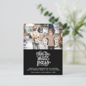 クリスおもしろいマスホリデーファミリーフォトカスタム文字 ポストカード (スタンド正面)