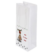 クリスおもしろいマスレッドノーズトナカイ ワインギフトバッグ (正面アングル)