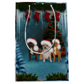 クリスおもしろいマス犬 ミディアムペーパーバッグ (正面)