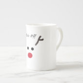 クリスおもしろいマス赤い鼻のトナカイが失礼 ボーンチャイナマグカップ (正面右)