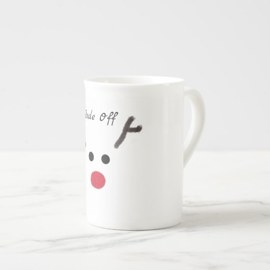 クリスおもしろいマス赤い鼻のトナカイが失礼 ボーンチャイナマグカップ (正面右)