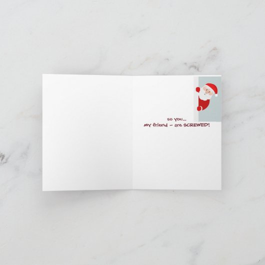 クリスおもしろいマス·サンタに会う カード (内部)