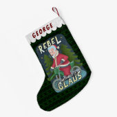 クリスおもしろいマス·サンタクロースのユーモア、バイクに反逆 スモールクリスマスストッキング (裏面 (吊り時))