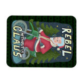 クリスおもしろいマス·サンタクロースのユーモア、バイクに反逆 マグネット (横)