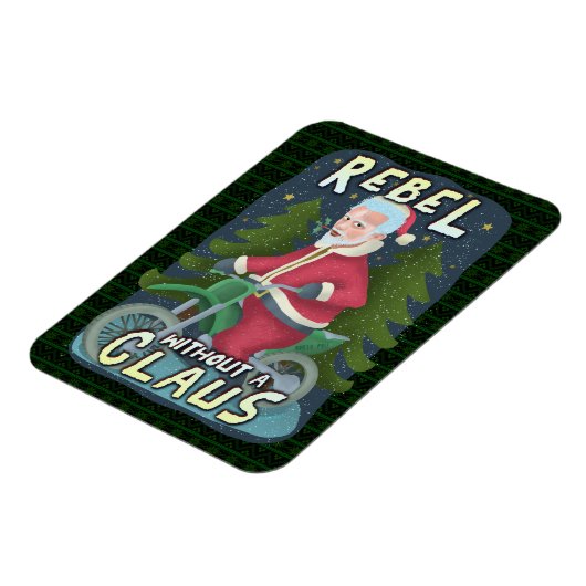 クリスおもしろいマス·サンタクロースのユーモア、バイクに反逆 マグネット (左側)