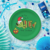 クリスおもしろいマス·バス·魚釣り·フィッシュかわいい漫画 ペーパープレート (パーティー)