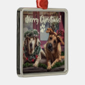 クリスおもしろいマス〔雄ジカの〕枝角とヘッドウェアの写真集 メタルオーナメント (右)