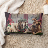 クリスおもしろいマス〔雄ジカの〕枝角とヘッドウェアの写真集 ランバークッション (ブランケット)