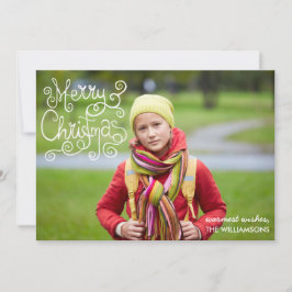 クリスお洒落マスの書道があなたの写真を渦巻く シーズンカード