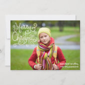 クリスお洒落マスの書道があなたの写真を渦巻く シーズンカード (正面)