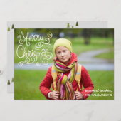 クリスお洒落マスの書道があなたの写真を渦巻く シーズンカード (正面/裏面)