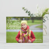 クリスお洒落マスの書道があなたの写真を渦巻く シーズンカード (スタンド正面)