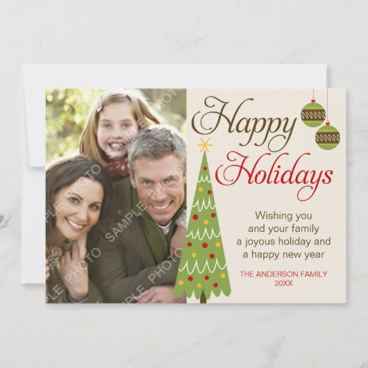 クリスお洒落マスツリーホリデーフォトカード シーズンカード (正面)