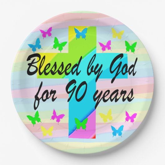 クリスかわいらしチャン90th誕生日紙プレート ペーパープレート (正面)