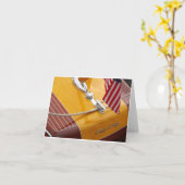 クリスの技術のカスタムなメッセージカード カード (黄色い花)