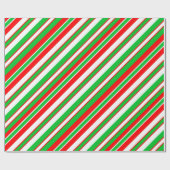 クリスはっきりしたスストライプマスの赤緑と白ラッピング ラッピングペーパー (フラット)