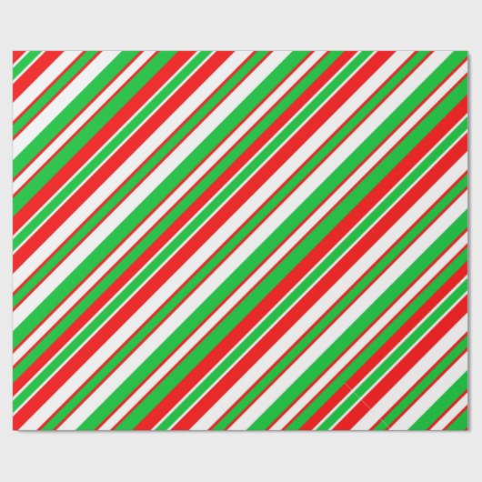 クリスはっきりしたスストライプマスの赤緑と白ラッピング ラッピングペーパー (フラット)