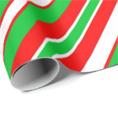 クリスはっきりしたスストライプマスの赤緑と白ラッピング ラッピングペーパー (ロールコーナー)