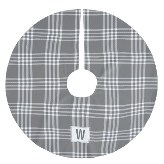 クリスはっきりしたモダンスマスホリデープレイドツリースカート ブラッシュドポリエステルツリースカート (正面)