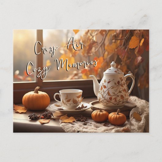 クリスエアコージーメモリーズ紅葉ティーポットマグ ポストカード (正面)