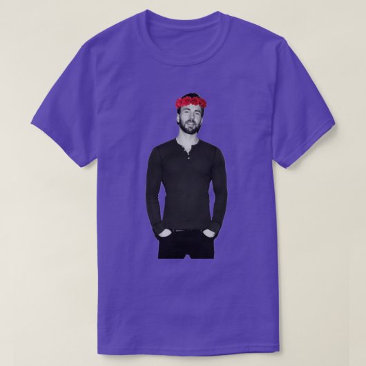クリスエバンズフラワークラウン Tシャツ (デザイン正面)