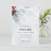 クリスエレガントス結婚マス – 赤と緑のパーティー 招待状 (スタンド正面)