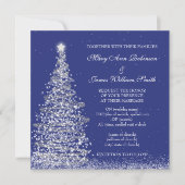 クリスエレガントス結婚・シルバー・ネイビー 招待状 (正面)