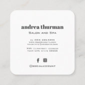 クリスエレガントタルブルーパーリー虹彩QRコード スクエア名刺 (裏面)