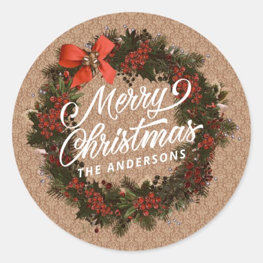 クリスエレガントパーソナライズされたスリースシール ラウンドシール (正面)