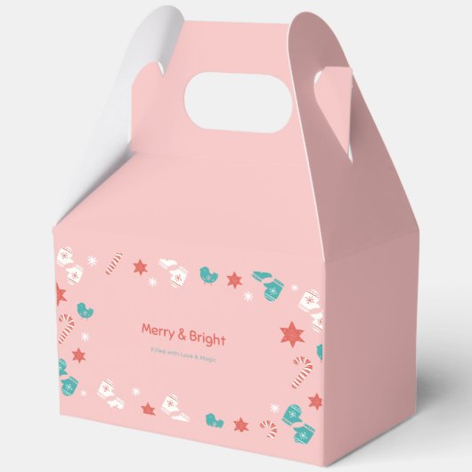 クリスエレガントマスのためのピンクの休日のギフトボックス，フェスティバル フェイバーボックス (裏面)