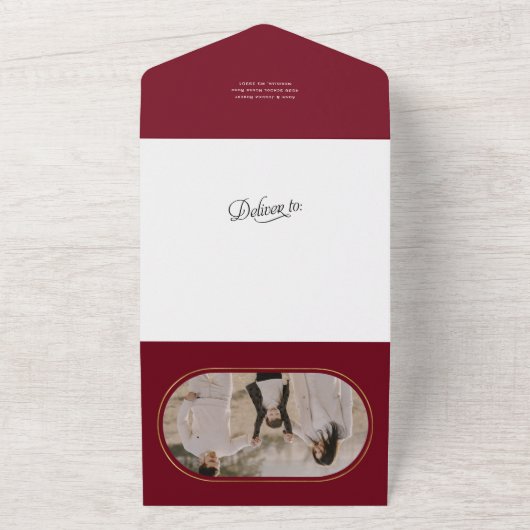 クリスエレガントマスの習字写真 オールインワン招待状 (外側)