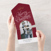 クリスエレガントマスの習字写真 オールインワン招待状 (貼ってはがせる)