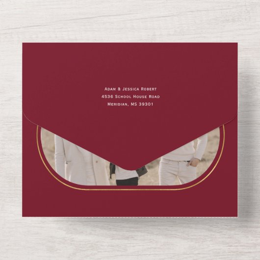 クリスエレガントマスの習字写真 オールインワン招待状 (裏面)