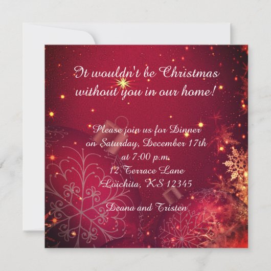 クリスエレガントマスディナースクエア招待状 招待状 (正面)