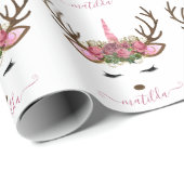 クリスエレガントマスバラ金ゴールドグリッターユニコーンシカ ラッピングペーパー (ロールコーナー)